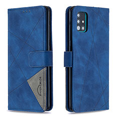 Leather Case Stands Flip Cover Holder B08F for Samsung Galaxy M40S Blue