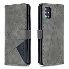 Leather Case Stands Flip Cover Holder B08F for Samsung Galaxy M40S Gray