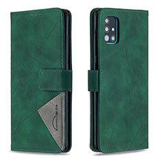 Leather Case Stands Flip Cover Holder B08F for Samsung Galaxy M40S Green