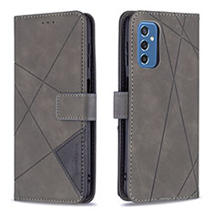 Leather Case Stands Flip Cover Holder B08F for Samsung Galaxy M52 5G Gray