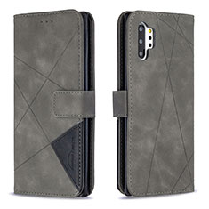 Leather Case Stands Flip Cover Holder B08F for Samsung Galaxy Note 10 Plus 5G Gray