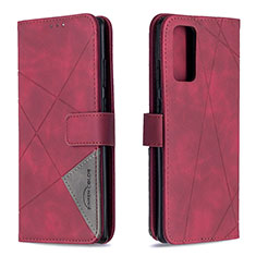 Leather Case Stands Flip Cover Holder B08F for Samsung Galaxy Note 20 5G Red