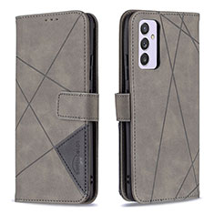 Leather Case Stands Flip Cover Holder B08F for Samsung Galaxy Quantum2 5G Gray