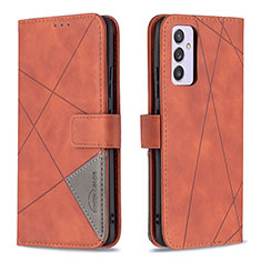 Leather Case Stands Flip Cover Holder B08F for Samsung Galaxy Quantum2 5G Orange