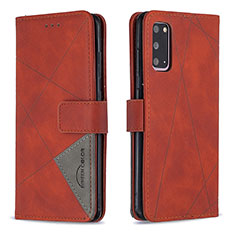 Leather Case Stands Flip Cover Holder B08F for Samsung Galaxy S20 5G Orange