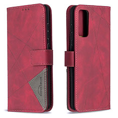 Leather Case Stands Flip Cover Holder B08F for Samsung Galaxy S20 Lite 5G Red