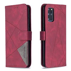 Leather Case Stands Flip Cover Holder B08F for Samsung Galaxy S20 Plus Red