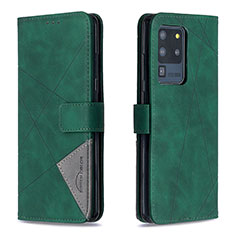 Leather Case Stands Flip Cover Holder B08F for Samsung Galaxy S20 Ultra Green