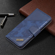 Leather Case Stands Flip Cover Holder B08F for Samsung Galaxy S21 Ultra 5G Blue