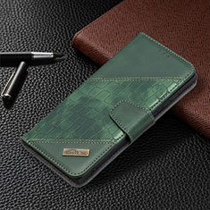 Leather Case Stands Flip Cover Holder B08F for Samsung Galaxy S21 Ultra 5G Green