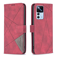 Leather Case Stands Flip Cover Holder B08F for Xiaomi Mi 12T Pro 5G Red