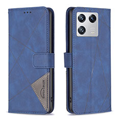 Leather Case Stands Flip Cover Holder B08F for Xiaomi Mi 13 5G Blue