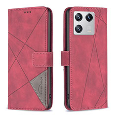Leather Case Stands Flip Cover Holder B08F for Xiaomi Mi 13 5G Red