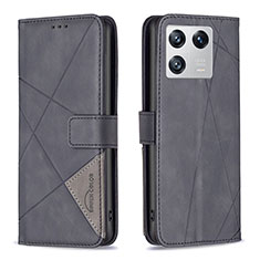 Leather Case Stands Flip Cover Holder B08F for Xiaomi Mi 13 Pro 5G Black