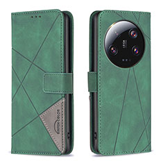 Leather Case Stands Flip Cover Holder B08F for Xiaomi Mi 13 Ultra 5G Green