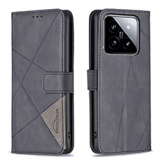 Leather Case Stands Flip Cover Holder B08F for Xiaomi Mi 14 5G Black