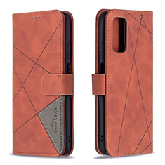Leather Case Stands Flip Cover Holder B08F for Xiaomi Poco M3 Orange
