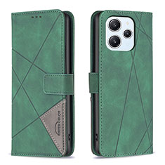 Leather Case Stands Flip Cover Holder B08F for Xiaomi Redmi 12 4G Green