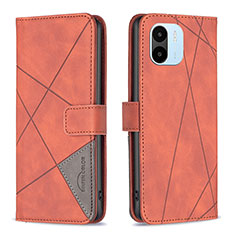 Leather Case Stands Flip Cover Holder B08F for Xiaomi Redmi A2 Orange