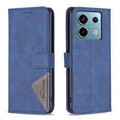 Leather Case Stands Flip Cover Holder B08F for Xiaomi Redmi Note 13 Pro 5G Blue