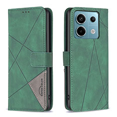 Leather Case Stands Flip Cover Holder B08F for Xiaomi Redmi Note 13 Pro 5G Green