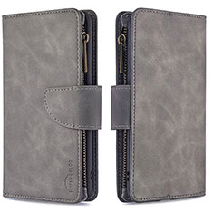 Leather Case Stands Flip Cover Holder B09F for Samsung Galaxy M80S Gray