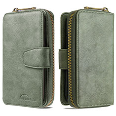 Leather Case Stands Flip Cover Holder B10F for Samsung Galaxy M80S Green