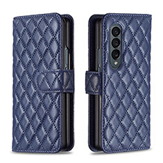 Leather Case Stands Flip Cover Holder B10F for Samsung Galaxy Z Fold4 5G Blue