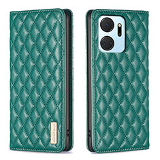 Leather Case Stands Flip Cover Holder B11F for Huawei Honor X7a Green
