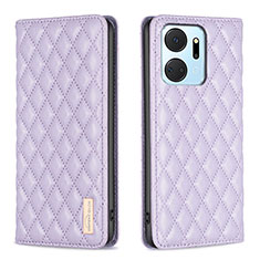 Leather Case Stands Flip Cover Holder B11F for Huawei Honor X7a Purple
