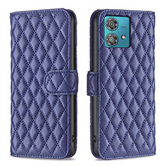 Leather Case Stands Flip Cover Holder B11F for Motorola Moto Edge 40 Neo 5G Blue