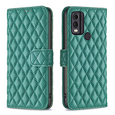 Leather Case Stands Flip Cover Holder B11F for Nokia C22 Green