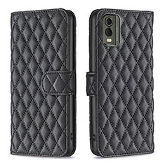 Leather Case Stands Flip Cover Holder B11F for Nokia C32 Black