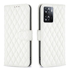 Leather Case Stands Flip Cover Holder B11F for OnePlus Nord N20 SE White
