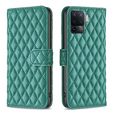 Leather Case Stands Flip Cover Holder B11F for Oppo F19 Pro Green