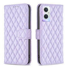 Leather Case Stands Flip Cover Holder B11F for Oppo F21s Pro 5G Purple