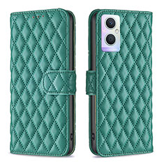 Leather Case Stands Flip Cover Holder B11F for Oppo Reno8 Lite 5G Green