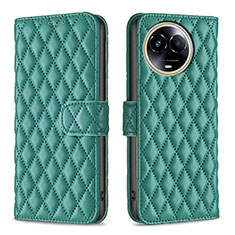 Leather Case Stands Flip Cover Holder B11F for Realme 11 5G Green