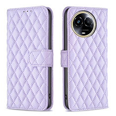 Leather Case Stands Flip Cover Holder B11F for Realme 11 5G Purple