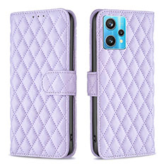 Leather Case Stands Flip Cover Holder B11F for Realme 9 Pro+ Plus 5G Purple