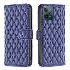 Leather Case Stands Flip Cover Holder B11F for Realme C31 Blue