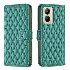 Leather Case Stands Flip Cover Holder B11F for Realme C33 (2023) Green