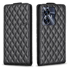 Leather Case Stands Flip Cover Holder B11F for Realme C55 Black
