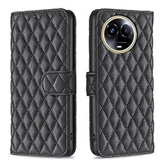 Leather Case Stands Flip Cover Holder B11F for Realme V50s 5G Black