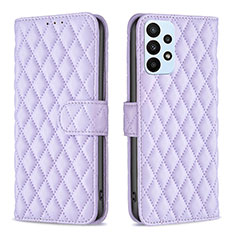 Leather Case Stands Flip Cover Holder B11F for Samsung Galaxy A23 5G Purple