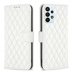 Leather Case Stands Flip Cover Holder B11F for Samsung Galaxy A23 5G White