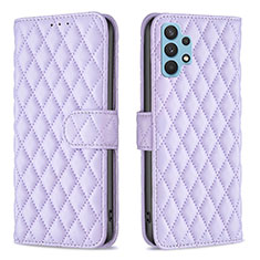 Leather Case Stands Flip Cover Holder B11F for Samsung Galaxy A32 4G Purple
