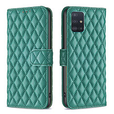 Leather Case Stands Flip Cover Holder B11F for Samsung Galaxy A51 4G Green