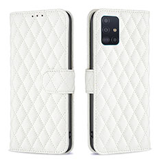 Leather Case Stands Flip Cover Holder B11F for Samsung Galaxy A51 4G White