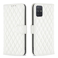 Leather Case Stands Flip Cover Holder B11F for Samsung Galaxy A71 5G White